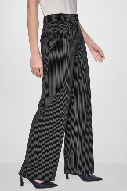 PINSTRIPE WIDE-LEG COMMUTER PANT