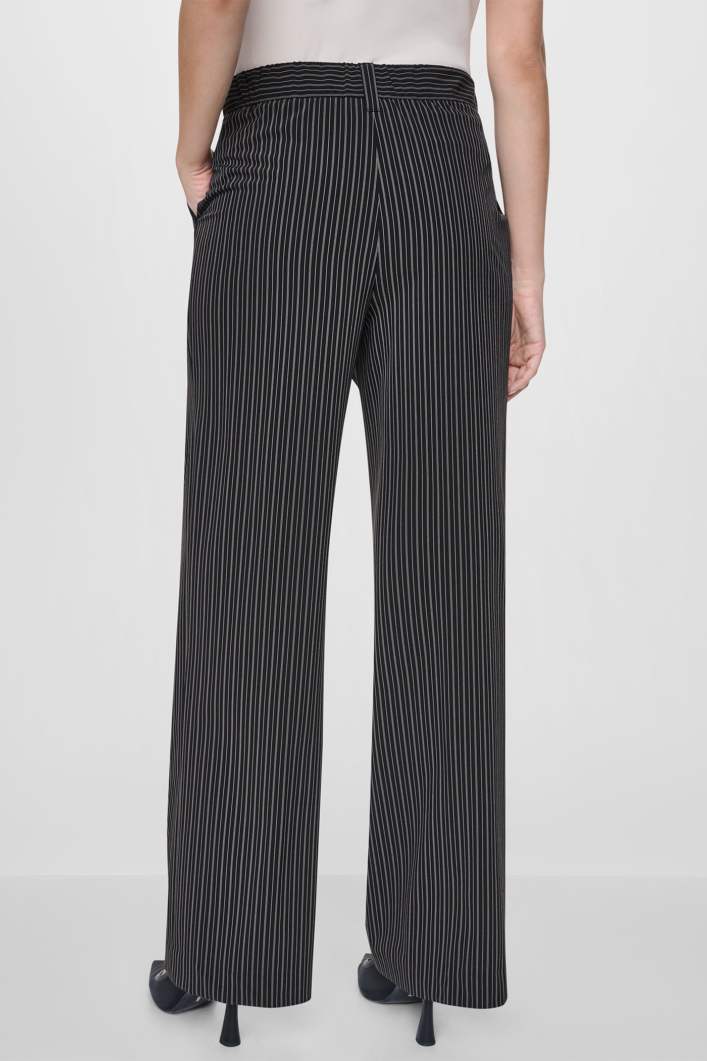 PINSTRIPE WIDE-LEG COMMUTER PANT