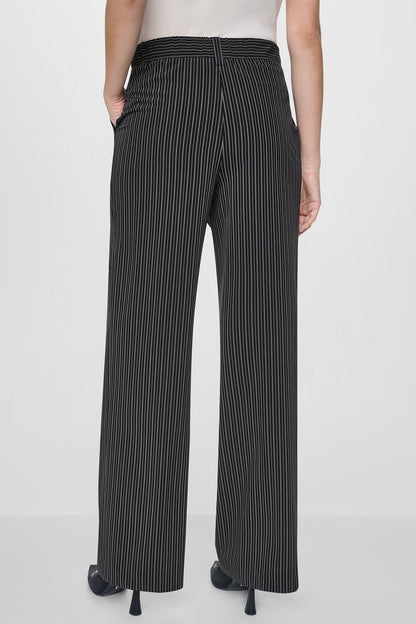 PINSTRIPE WIDE-LEG COMMUTER PANT