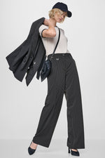 PINSTRIPE WIDE-LEG COMMUTER PANT