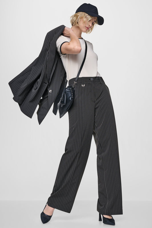 PINSTRIPE WIDE-LEG COMMUTER PANT
