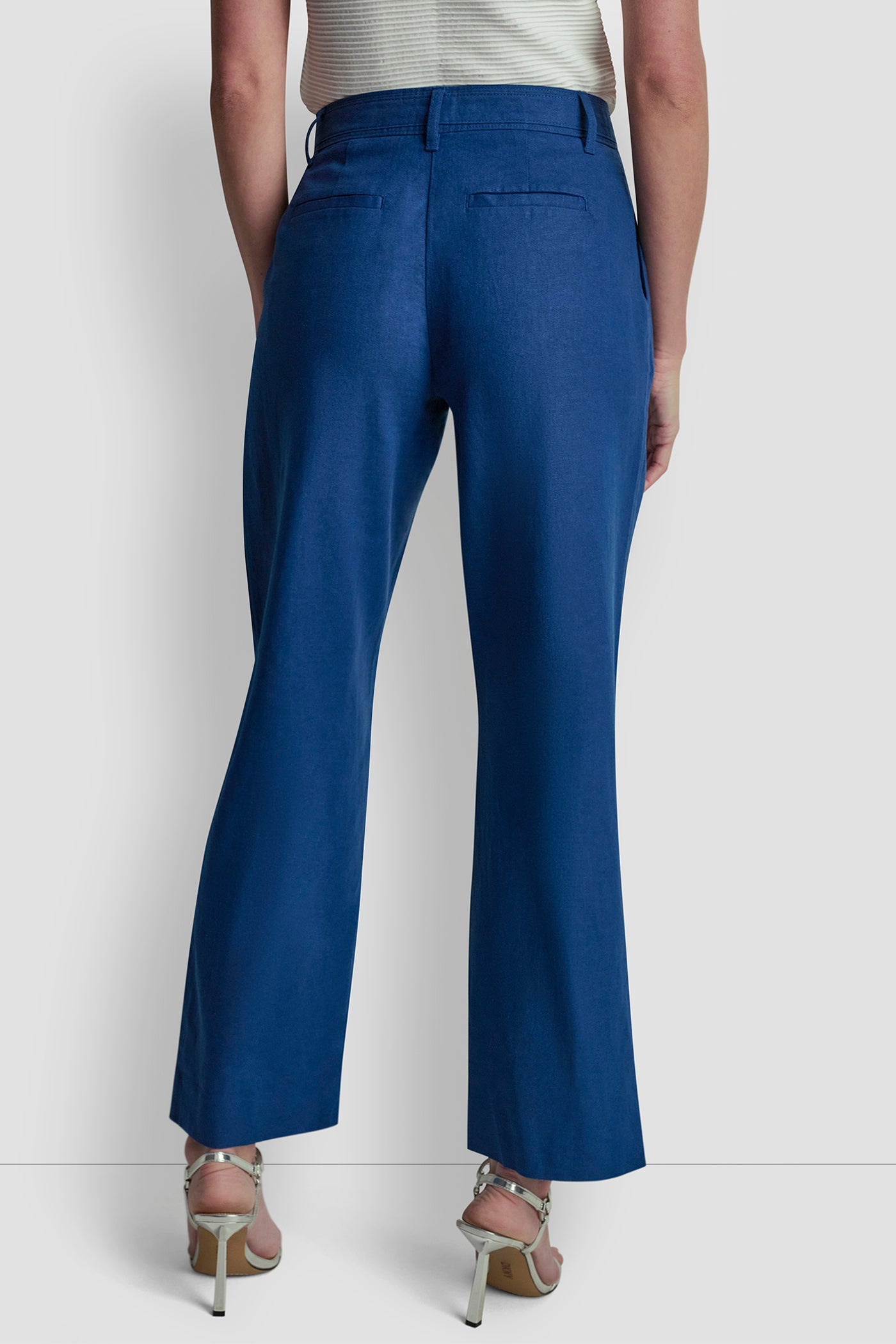 MID-RISE LINEN-BLEND TIE-WAIST PLEATED PANT