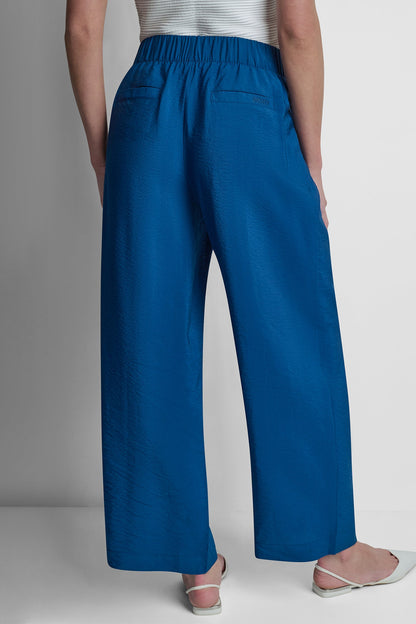 MID-RISE RUMPLED STRAIGHT-LEG ANKLE PANT