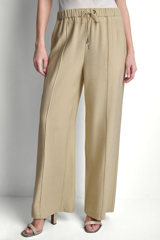SEAMED WIDE LEG PULL-ON PANT