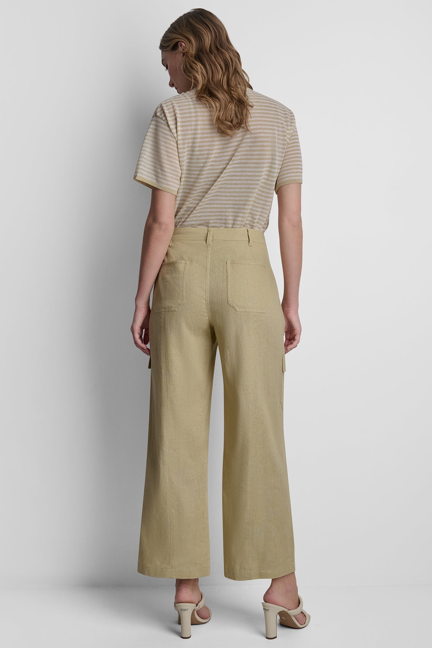 MID-RISE LINEN-BLEND STRAIGHT-LEG CARGO PANT