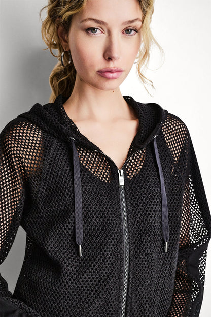 MESH LOGO ZIP-UP HOODIE