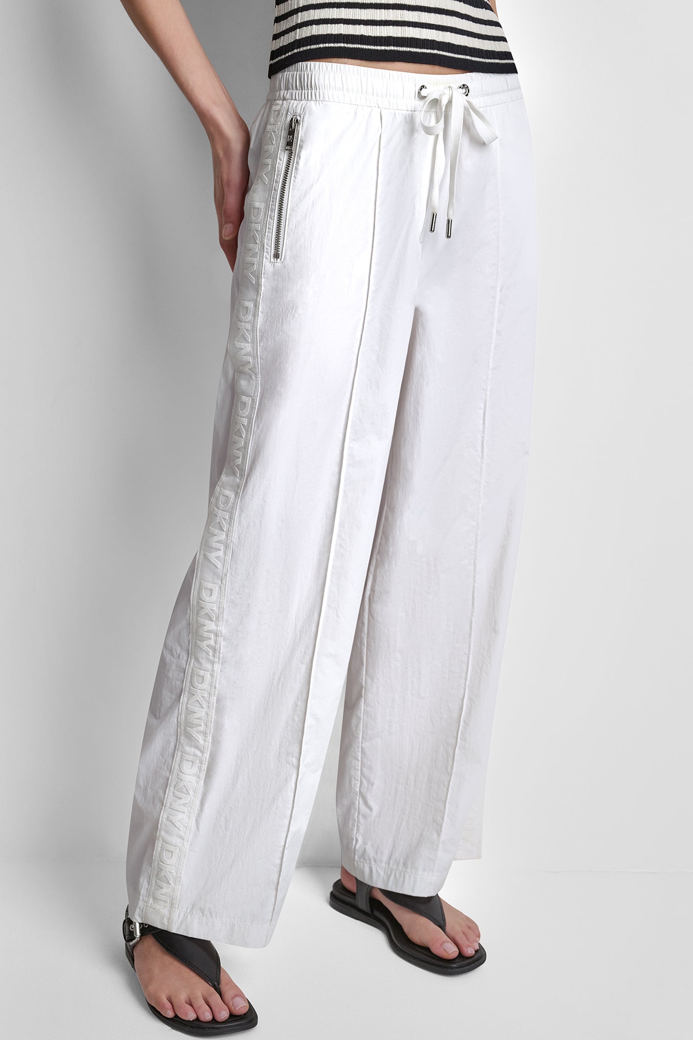 LOGO TRIM STRAIGHT-LEG PULL-ON PANT