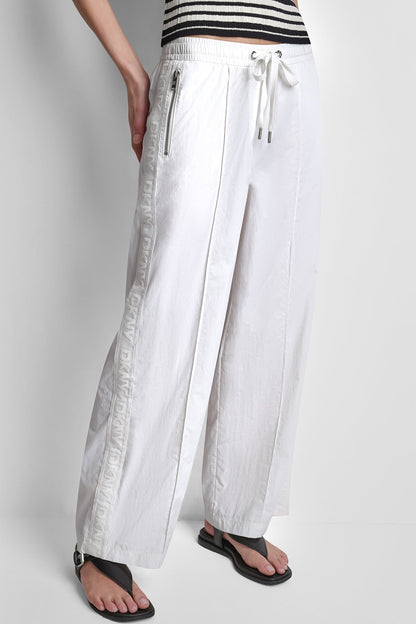LOGO TRIM STRAIGHT-LEG PULL-ON PANT