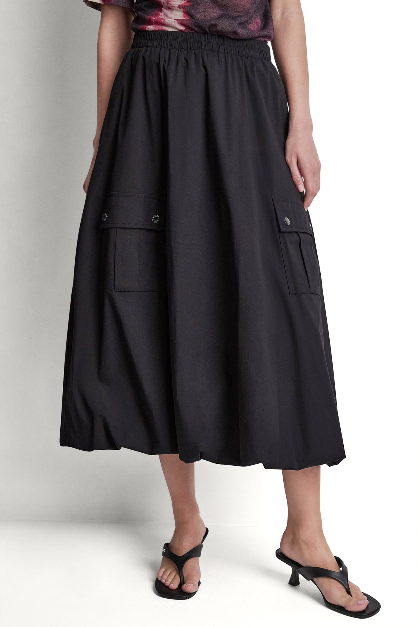 CARGO POCKET BUBBLE MIDI SKIRT