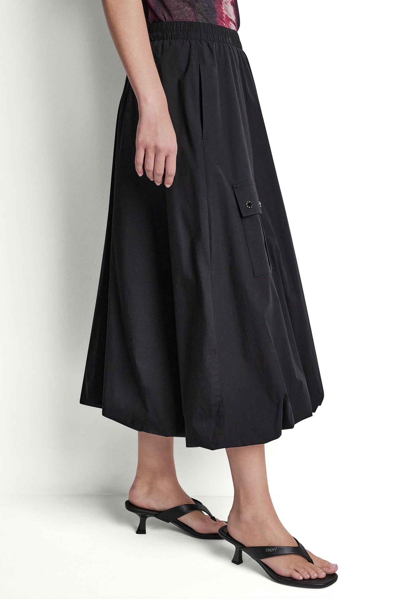 CARGO POCKET BUBBLE MIDI SKIRT