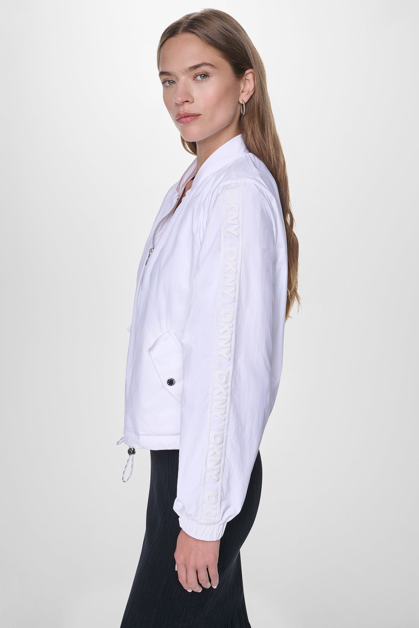 MESH LOGO TRIM HOODED JACKET