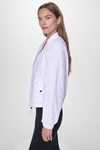 MESH LOGO TRIM HOODED JACKET