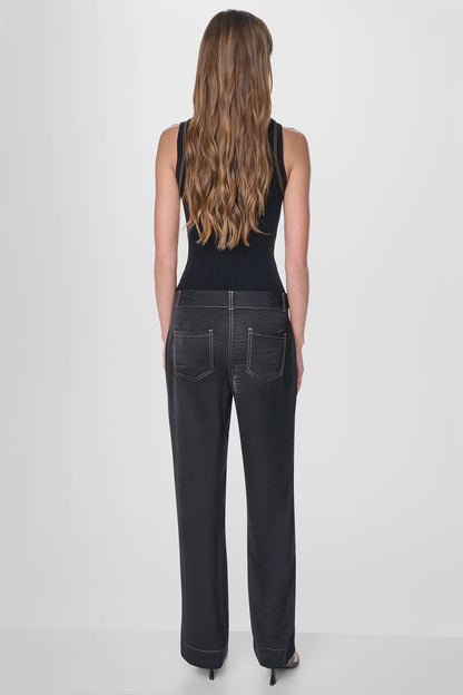 TOP STITCH STRAIGHT LEG PANT