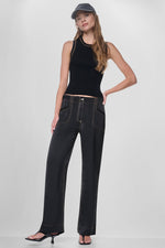 TOP STITCH STRAIGHT LEG PANT