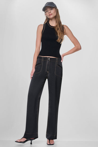 TOP STITCH STRAIGHT LEG PANT
