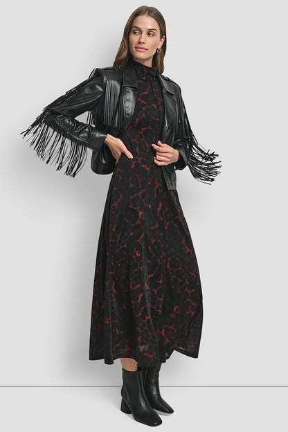 LONG SLEEEVE FRINGE CROP JACKET