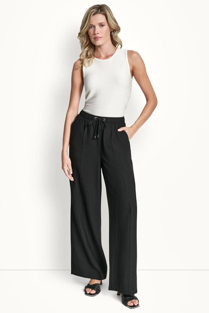 SEAMED WIDE LEG PULL-ON PANT