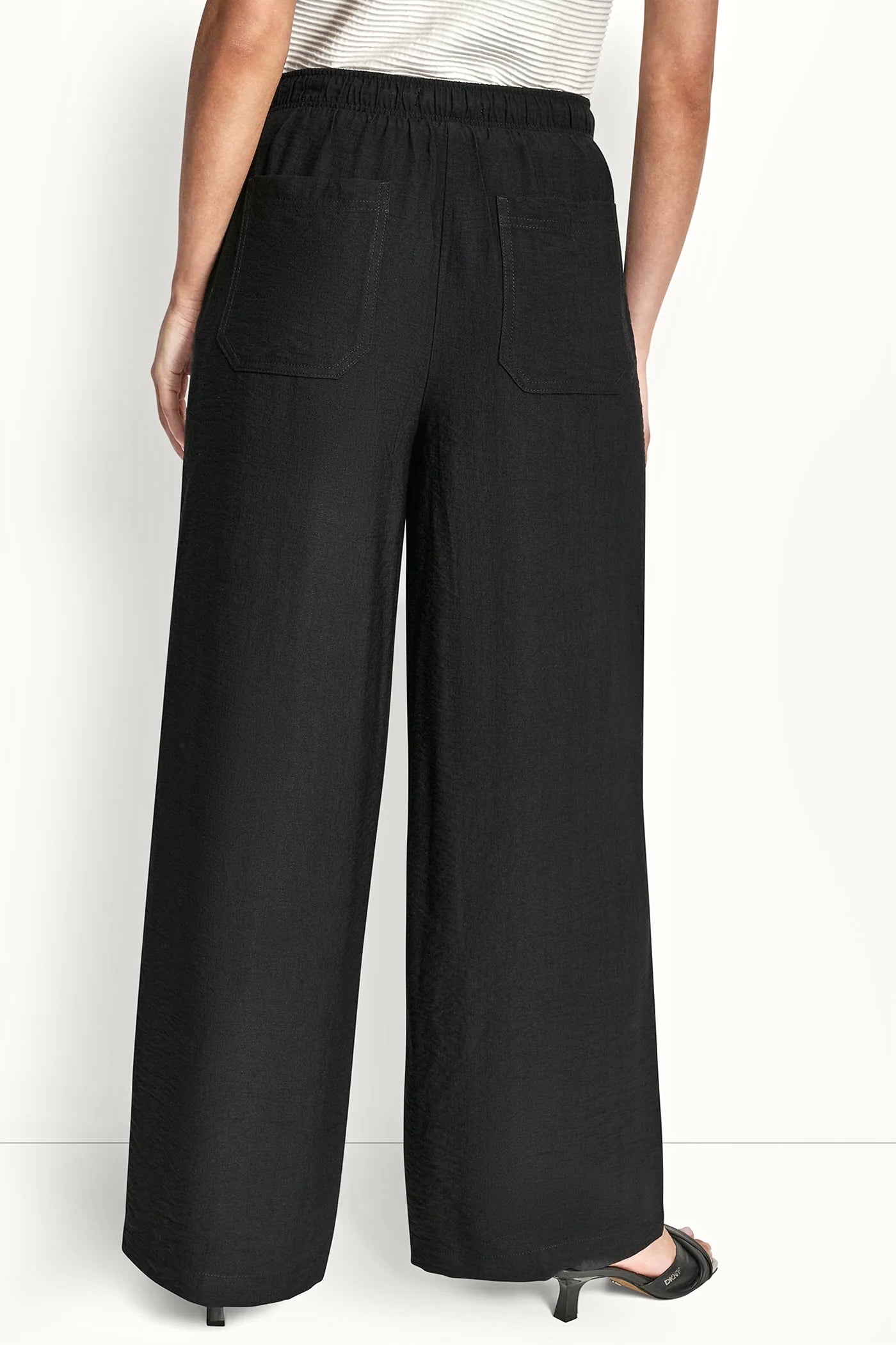 SEAMED WIDE LEG PULL-ON PANT