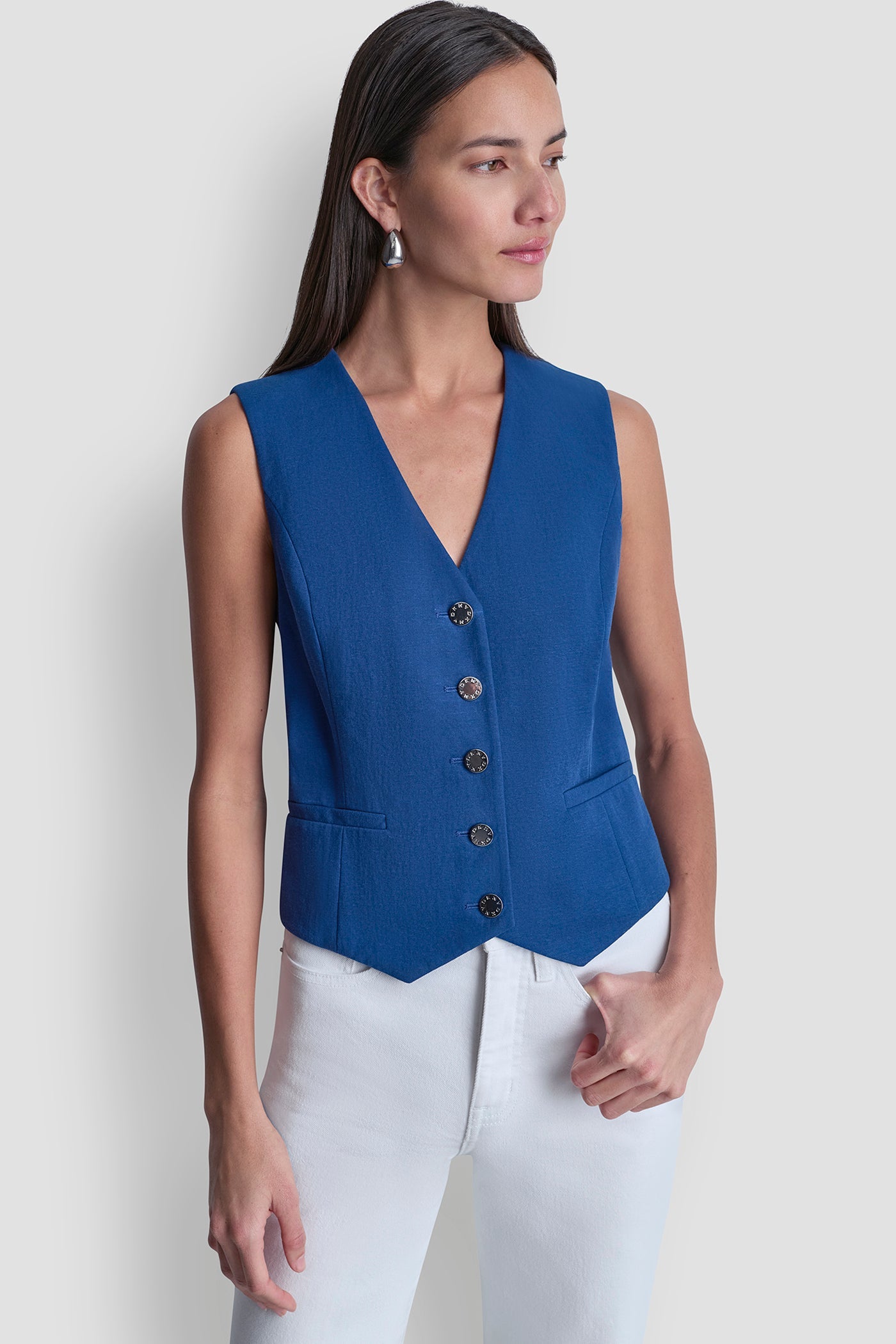 COTTON-BLEND PIQUÉ VEST