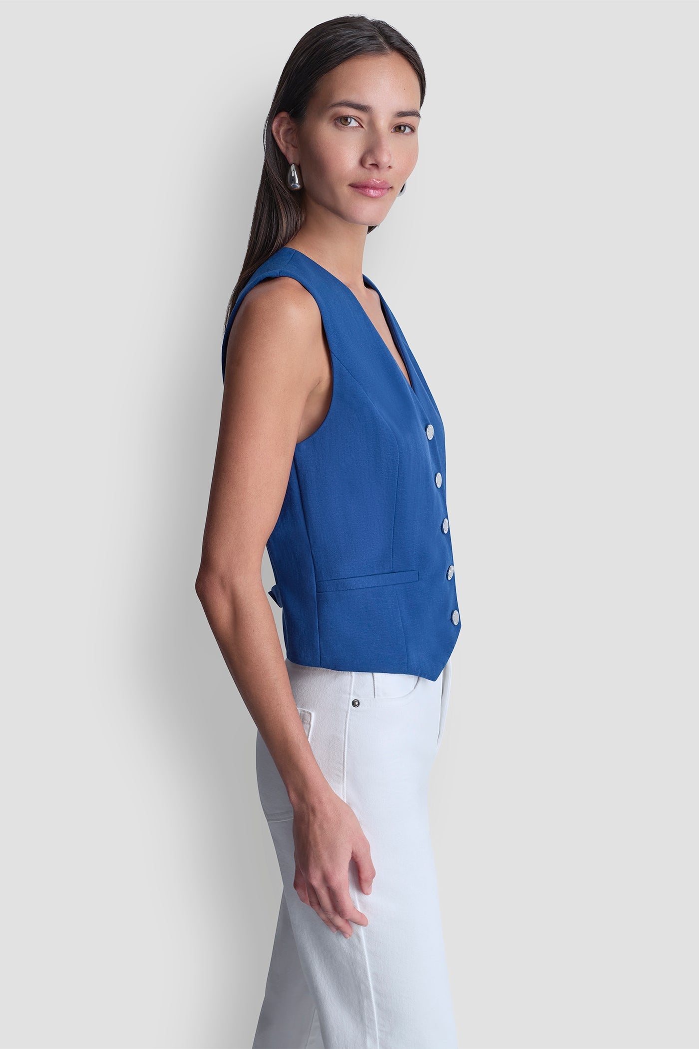COTTON-BLEND PIQUÉ VEST