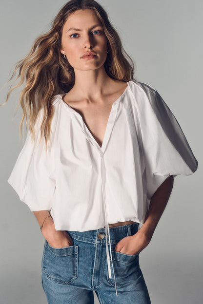 SHORT-SLEEVE BUBBLE TOP