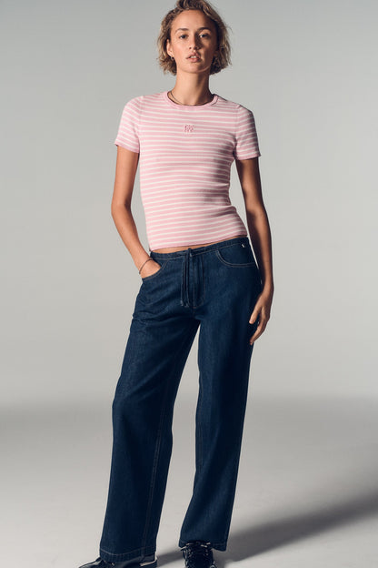 CREW NECK STRIPED TEE